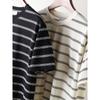 American vintage round Neck Knitted Stripes Short sleeve T-shirt Men's Summer Base Foreign Trade Export to Domestic Sales Men's T-shirt