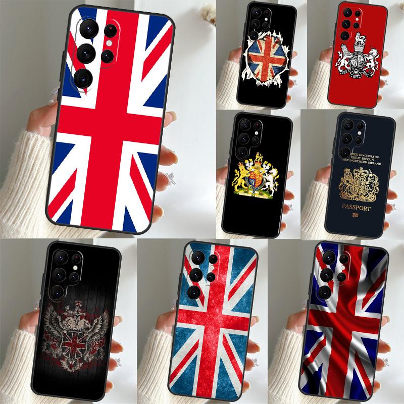 England British UK Union Jack Flag Phone Case For Samsung Galaxy S22 Ultra S21 S20 FE S9 S10 Plus Note 10 20 S23 Ultra Cover