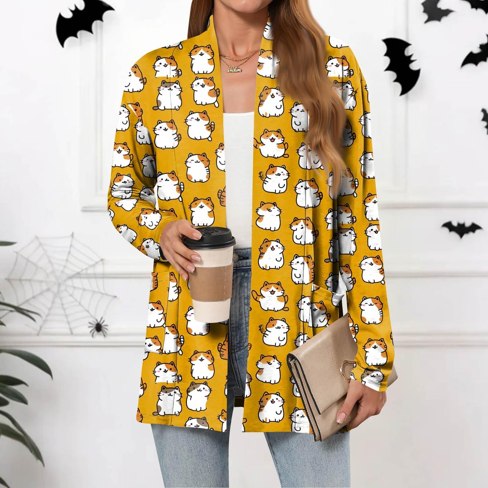 

Женские легкие кардиганы с открытой передней частью, с длинными рукавами, повседневные, свободные, тонкие кардиганы с карманами L