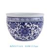 Blue and White Porcelain Turtle Tank: Fish and Lotus Pot for Desktop or Floor