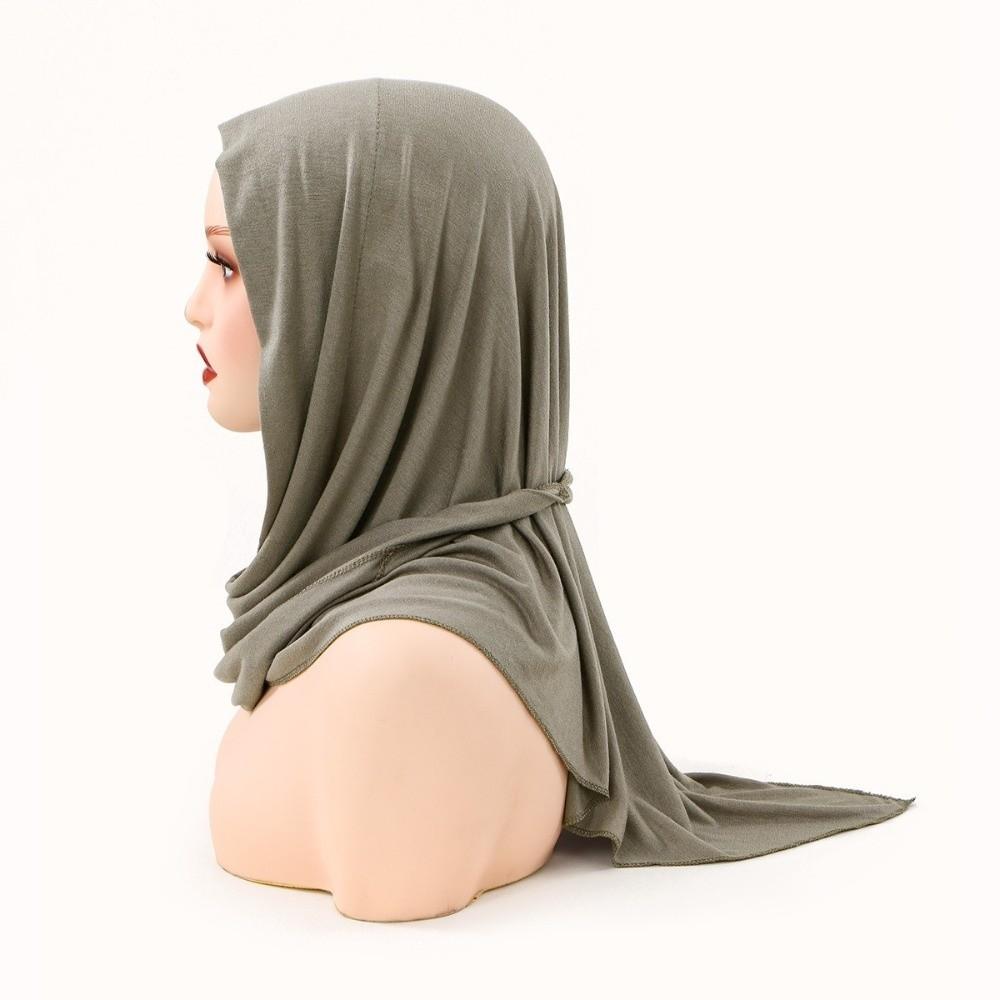 Hijab Istantaneo Classico in Jersey di Modal Cotone Elasticizzato Monocolore Foulard Avvolgente al Collo Turbante Traspirante per Donne