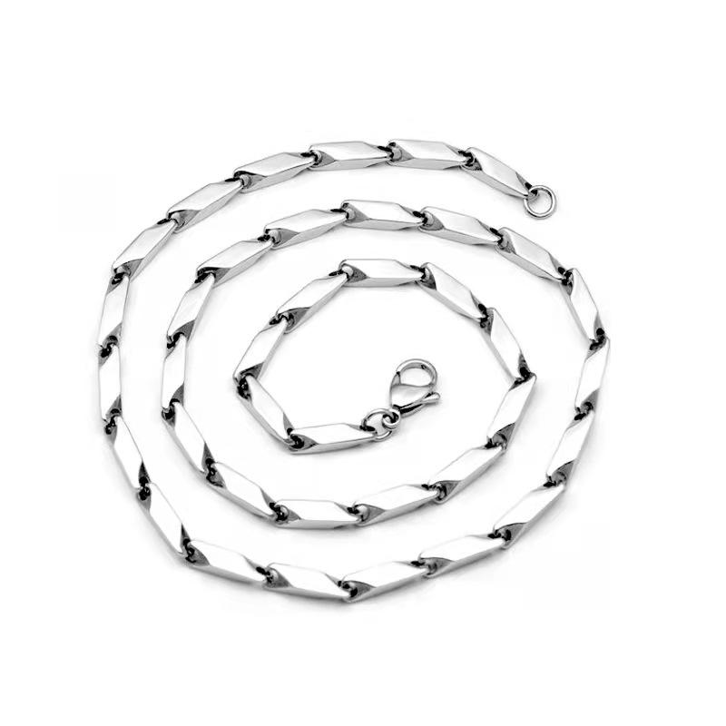 Necklace trendy hip hop ins collarbone chain cuban chain rhombus chain titanium steel sweater chain cold wind
