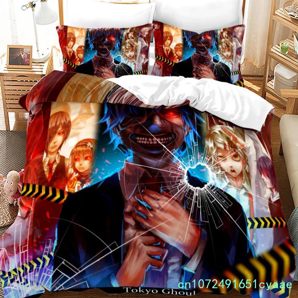 3D Printed Anime Tokyo Ghoul Bedding Set Duvet Cover Kaneki Ken Double Twin Full Queen King Adult Kids Bedclothes Quilt Cover