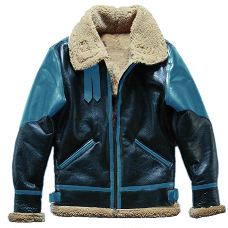 Fur One-piece Thickened Coat Imitation Leather Men's Coat Jacket