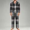 Men's Long Sleeve Button-Down Pajama Set, 2-Piece Sleepwear Loungewear with Pants for Home and Bedtime