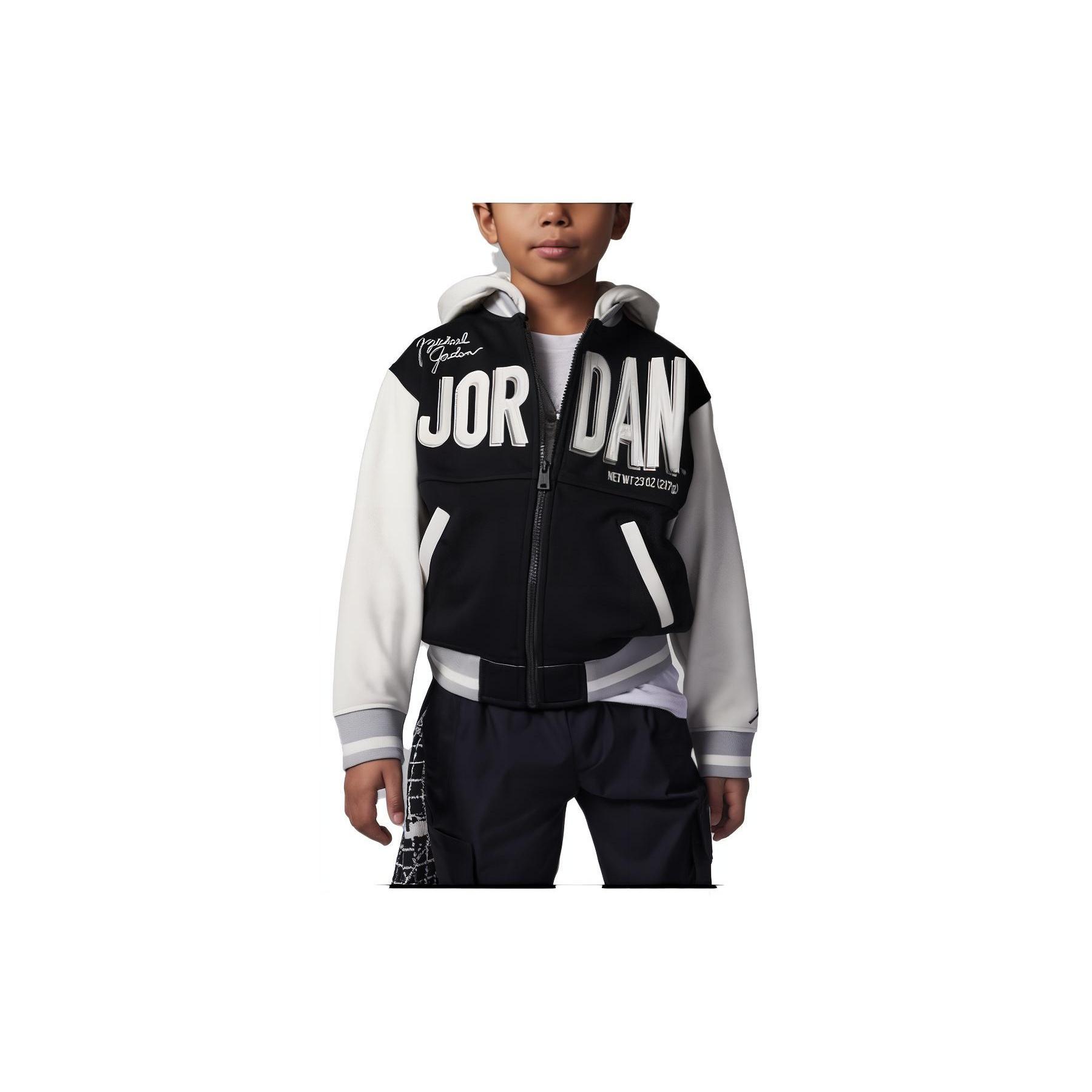 (GS) Air Jordan Logo Jacket Black Kids FJ6402-010 S