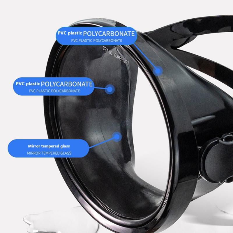 Oval Şnorkel Dalış Maskesi Zıpkınla Balık Avlama Maskesi Panoramik Geniş Görüşlü Tüplü Gözlükler Temperli Cam Lensli Dalış Gözlükleri Yetişkinler İçin