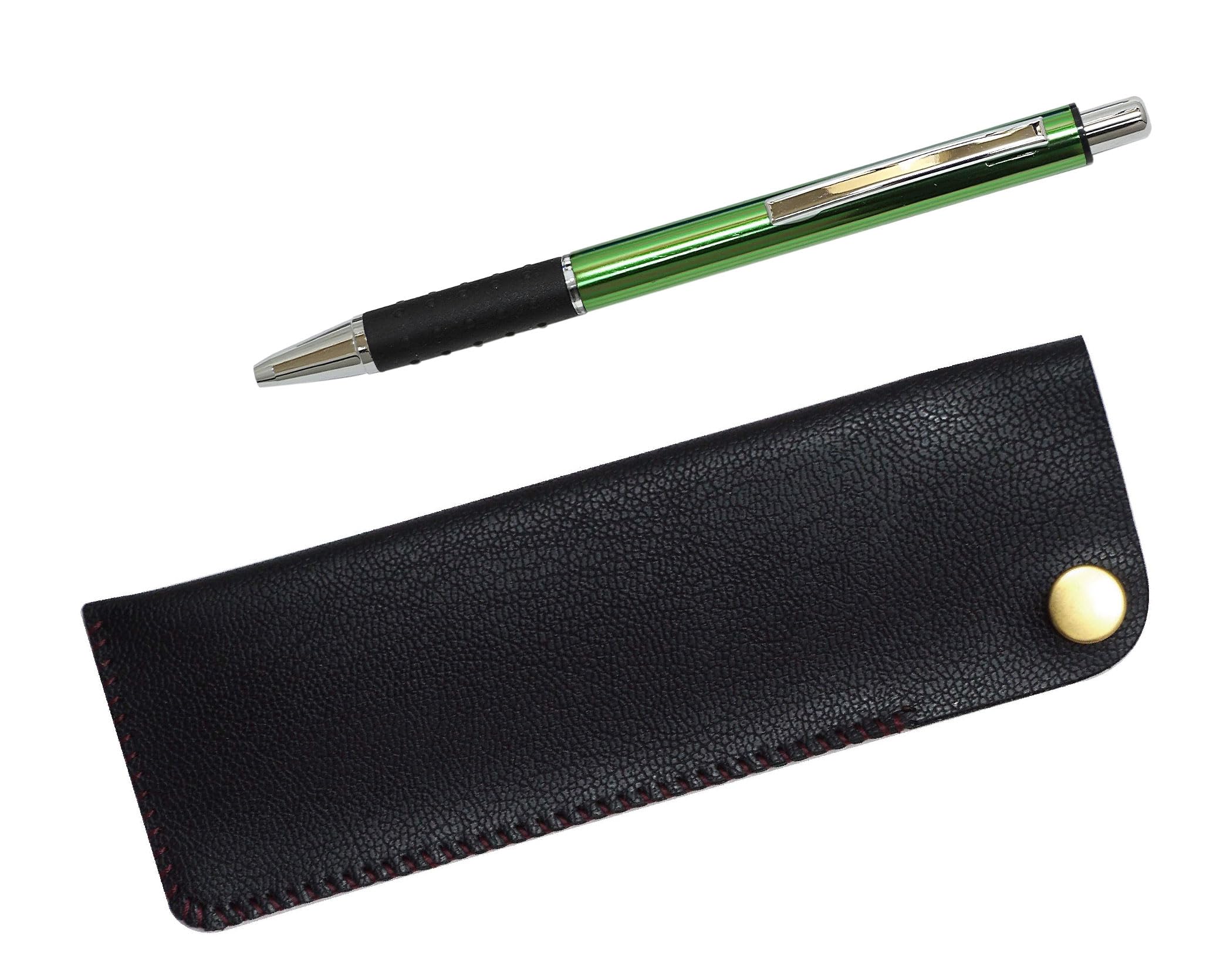 

Takizawa Horizontal Snap Pen Case with Metal Pitch Grip Ballpoint Pen Set (Black) & (Green), 5-Pack, T23-NK01B-WZ2067BP-G-5 зелёный