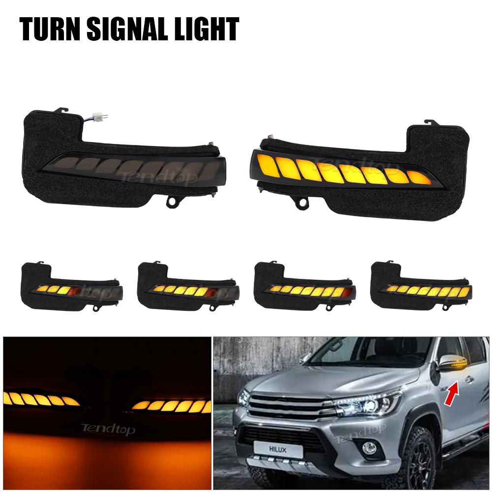 2PCS LED Dynamic Turn Signal Side Rearview Mirror Indicator Blinker Light for Toyota Fortuner Hilux Innova 2016+,Yellow
