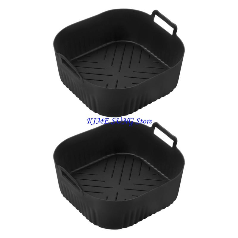 L5BD 2Pcs Air Frying Machine Silicone Liners Frying Basket For Replacement Reusable Air Frying Machine Silicone Accessories for
