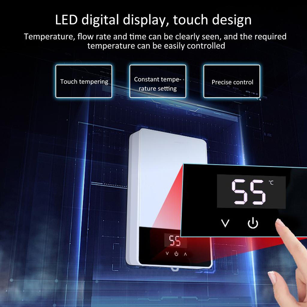 220 V 5500 W Durchlauferhitzer, elektrischer, Thankless Mini-Durchlauferhitzer mit Kaliber G1/2 für das Badezimmer zu Hause