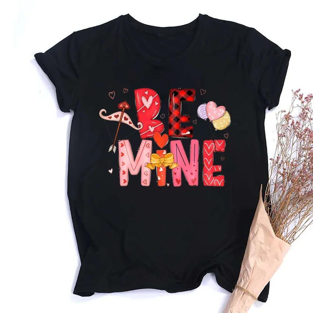 Outfit Tee FeUnisex Sleeve Tshirt Holiday Girls T Shirt Happy Valentine Print Women Shirts Valentines Party Aesthetic Clothes
