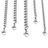 Men's Necklace Round Cuban Link Neck Chain Stainless Steel for Women Men Copper Color Punk Boy Choker Metal Jewelry Accessories