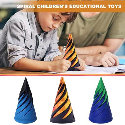 Pyramid Passthrough Skulptur Spiralkjegle Fidget Toy Interactive Stress Relief Spiral Design Optisk illusjon Leke for Fokus Avslapning Kontorbord
