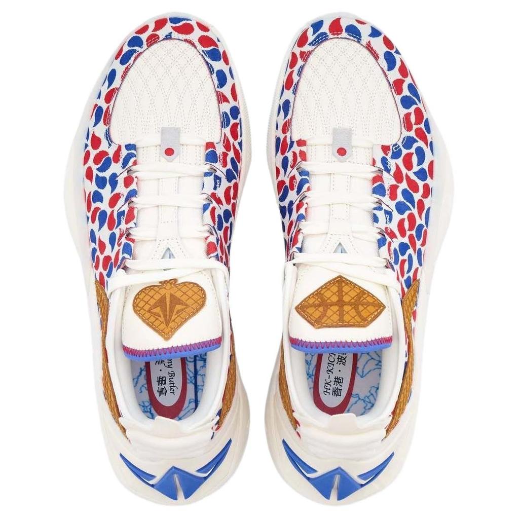 Li Ning JB3 Cushioning, Wear Resistant Low Top Basketball Shoes Unisex White Blue Red ABAU107-44