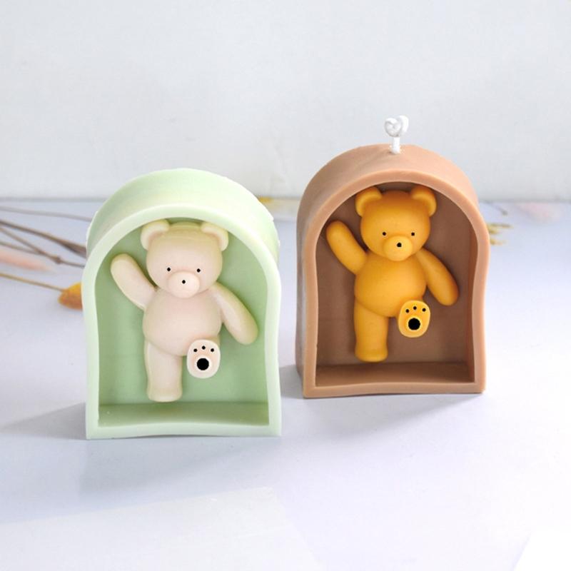 Resin Art Moulds Flexible Silicone Molds Crafting Bear Shape Ornament Molds Suitable for Home Decors and Present