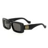 Loewe Solid Color Design Rectangular Sunglasses Unisex Sunglasses Black LW40102F-01A