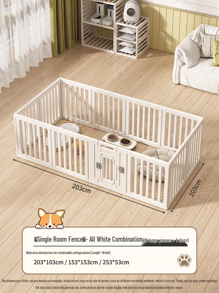 Gray & White Color Block Puppy Playpen for Small to Medium Dogs - Indoor Pet Crate & Isolation Fence