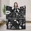 Vampire Diaries Damon Salvatore Blankets Velvet Spring/Autumn  Portable Warm Throw Blankets for Sofa Bedroom Bedspread