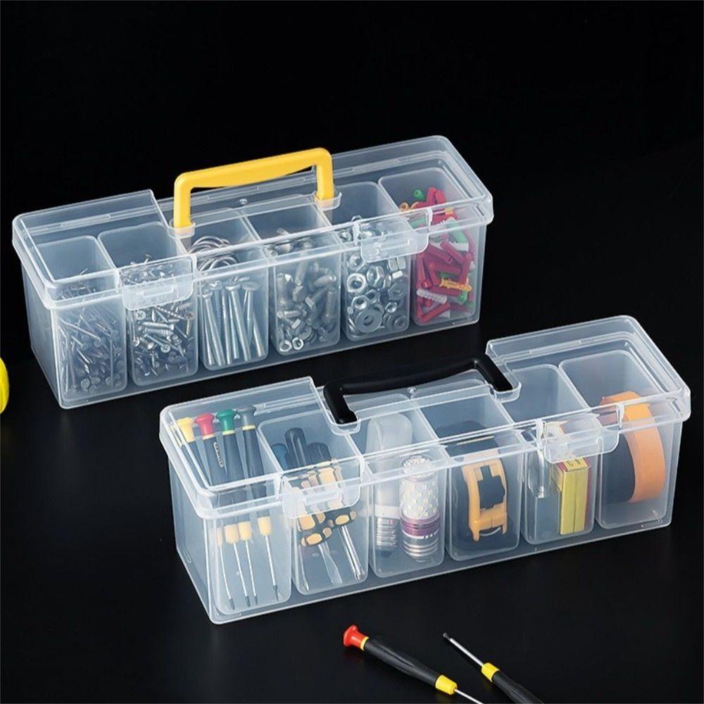 Plastic Hardware Toolbox with 6 Storage Case Hardware Tool Organizer Tool Storage Box  Home Use