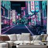 Japanische Stadtlandschaft Cyberpunk Wandteppich Vaporwave Anime Wandbehang für Schlafzimmer Wohnzimmer Ästhetische Raumdekoration