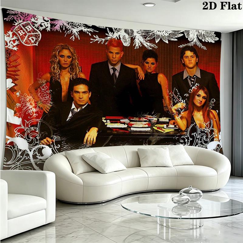 RBD Band Wall Tapestry Aesthetic Wall Hanging Printed Fabric Blanket Decorative Tapestries for Bedroom Living Room Home Decor
