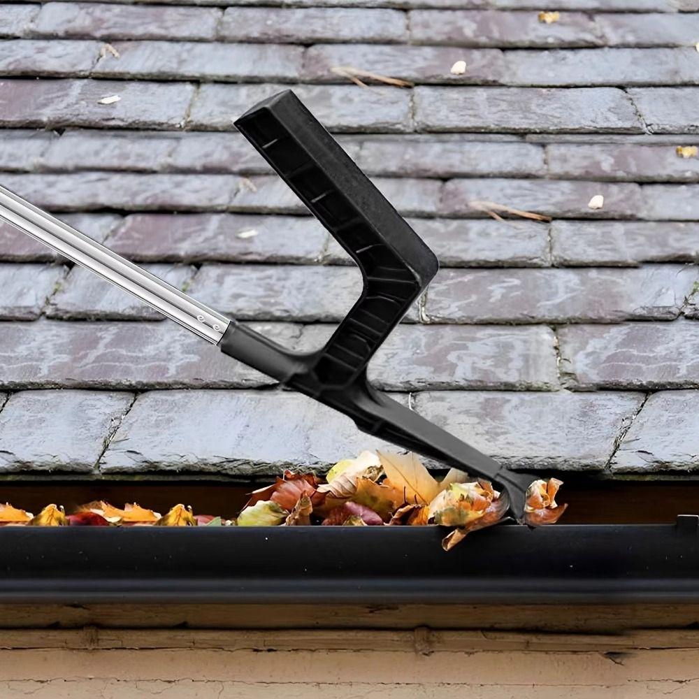 Telescopic Portable Gutter Cleaning Brush Leaf Roofing Detachable Guard  Clean Behind Skylights