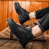 Mode Herren Freizeit Lederstiefel Modischer Britischer Stil Vielseitig Bequem Weiches Leder Herren High Top Herren Outdoor Arbeitsschuhe