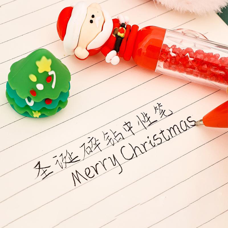 Cartoon Christmas Ballpoint Pen Cute Santa Claus Pen For Student Stationery Gift