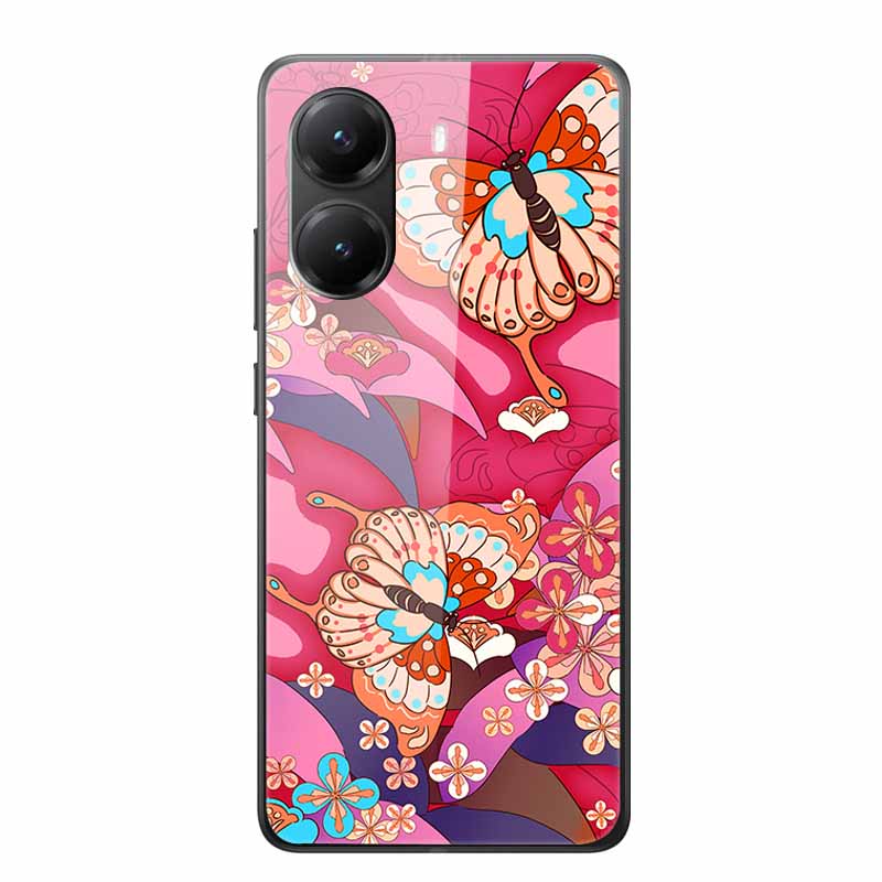 For Poco X7 Pro Glass Case Luxury Phone Back Capa Case for PocoX7pro X 7 Pro Hard Tempered Shield Animals Cartoon Lovely Cover