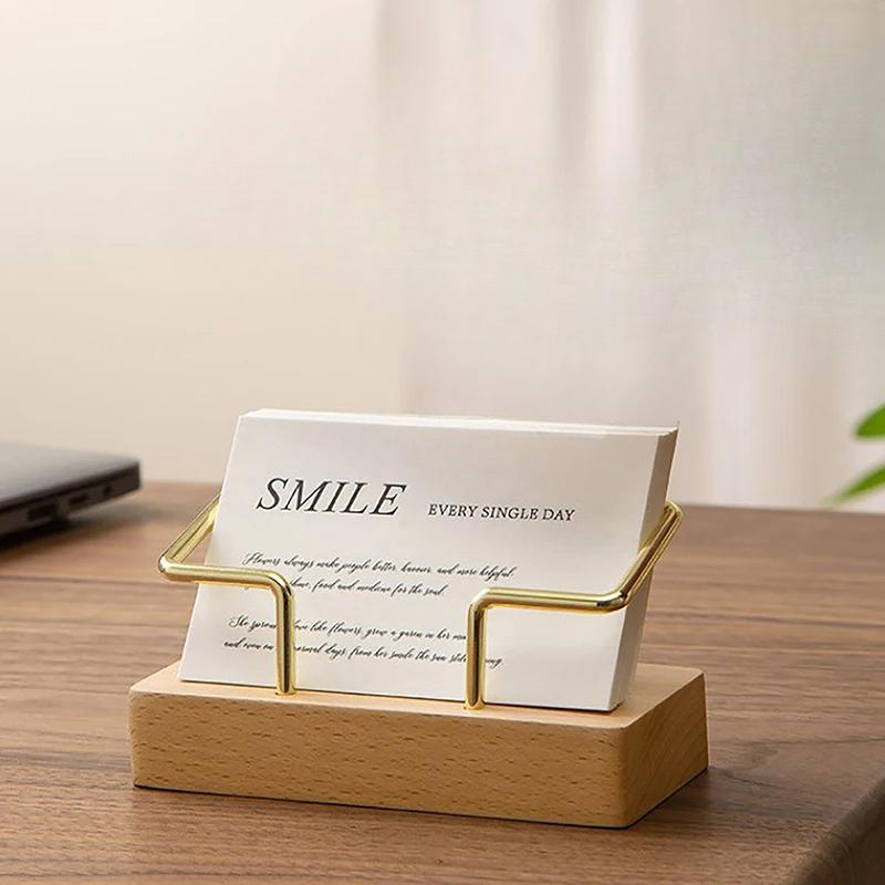 Visithållare Organiser Kontorsbord Displayställ Memo Diskräknartillbehör Bordsställ Hylla Hem Trä Korthållare Förvaring