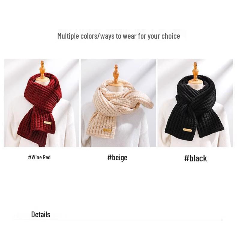 Winter 2025 Thick Knitted Wool Scarf: Warm, Versatile Neck Warmer - Newcomer Special ¥5 Off