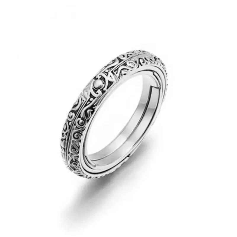 Anillo de Bola Astronómica Creativo de Alto Nivel Estético, Anillo Giratorio Deformado, Anillo de Pareja Esférico Retro Alemán