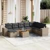 VidaXL Garden Lounge Set with Cushions 9 Pcs, Patio Sofas, Patio Furniture Set, Outdoor Furniture, Grey 3265211