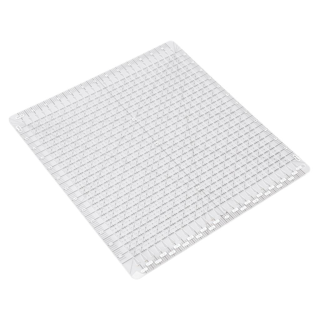 Quiltschablone Lineal 12,5x12,5 Zoll Acryl Transparent Zweifarbige Linie Multifunktionales Näh-Quiltstreifenlineal für