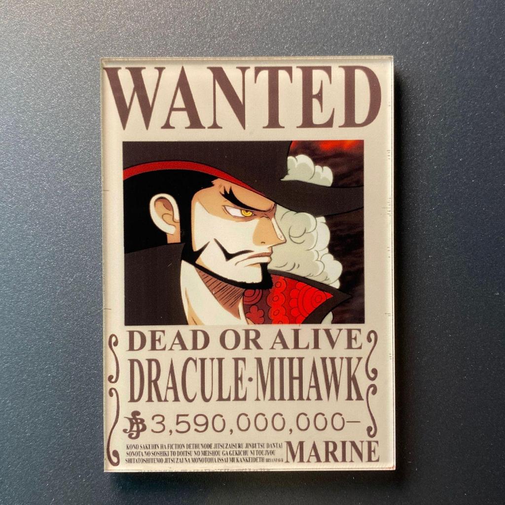 Kreativní magnet s plakátem Wanted z One Piece - Anime Kreslená Dekorace na ledničku & Samolepka na vzkazy