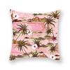 Pink plant series printed pattern cushion cover for home living room sofa car decoration square polyester pillowcase
