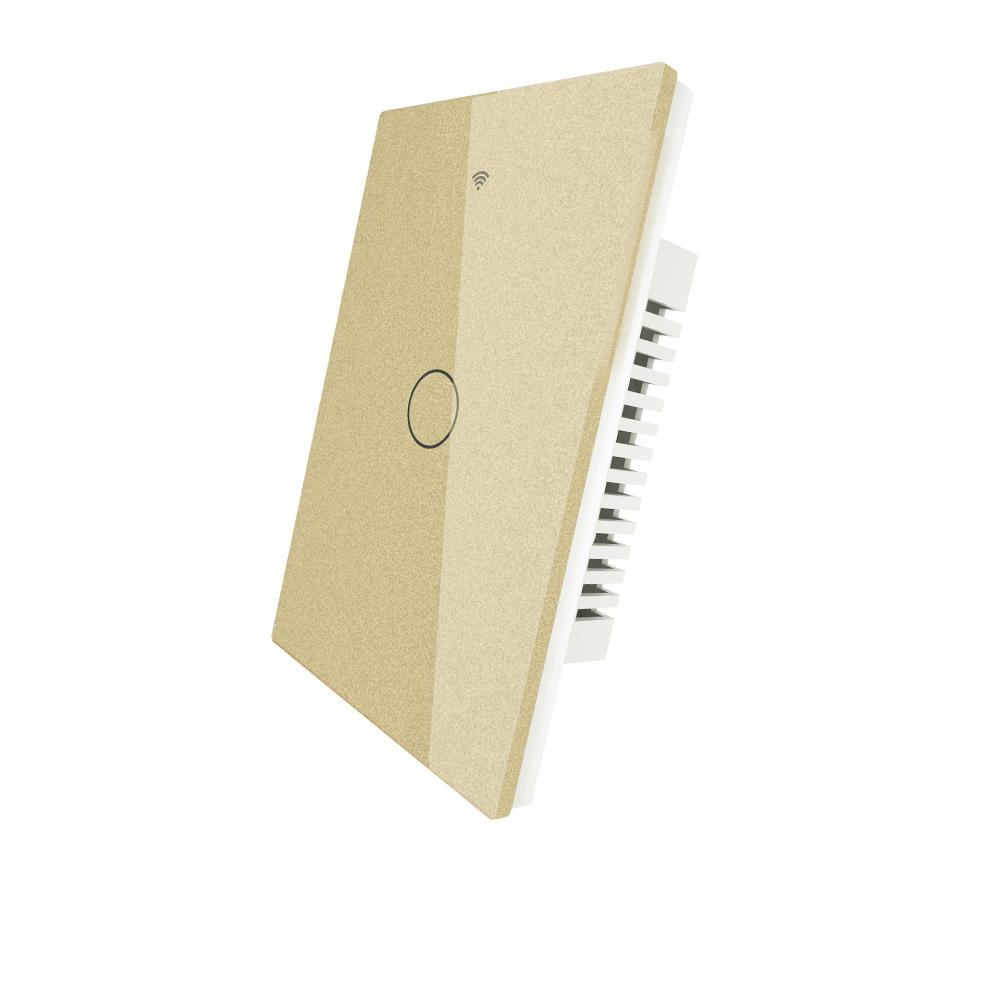 Tuya MOES Smart Light Wall Switch RF WIFI google Home, Smart Home Automation, Interruptor Wifi (Gold,86*86mm&1gang)