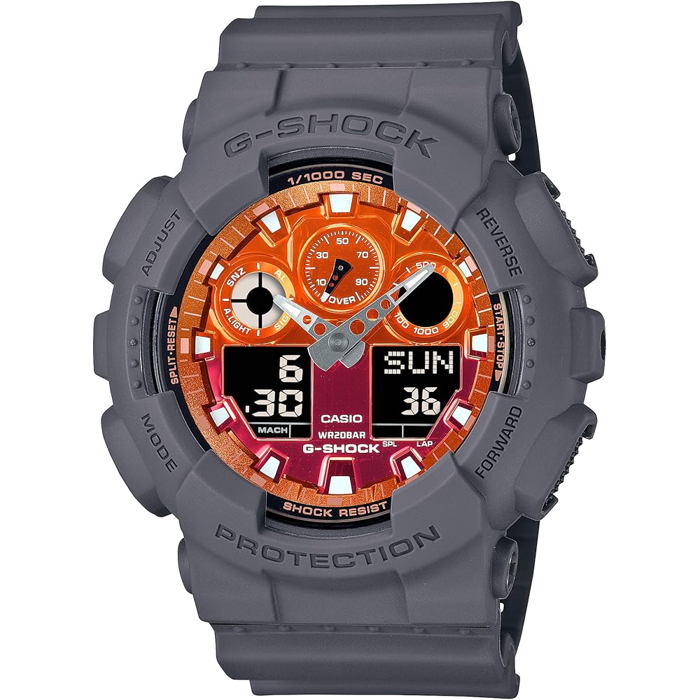 Casio G-Shock GA-100FL-8A Men s Watch Gray Analog Digital Waterproof