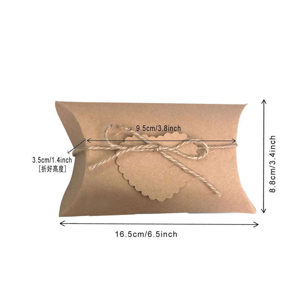 Kraft Paper Pillow Candy Box Chocolates Biscuit Storage Case Holiday Wedding Birthday Gifts Package for Children