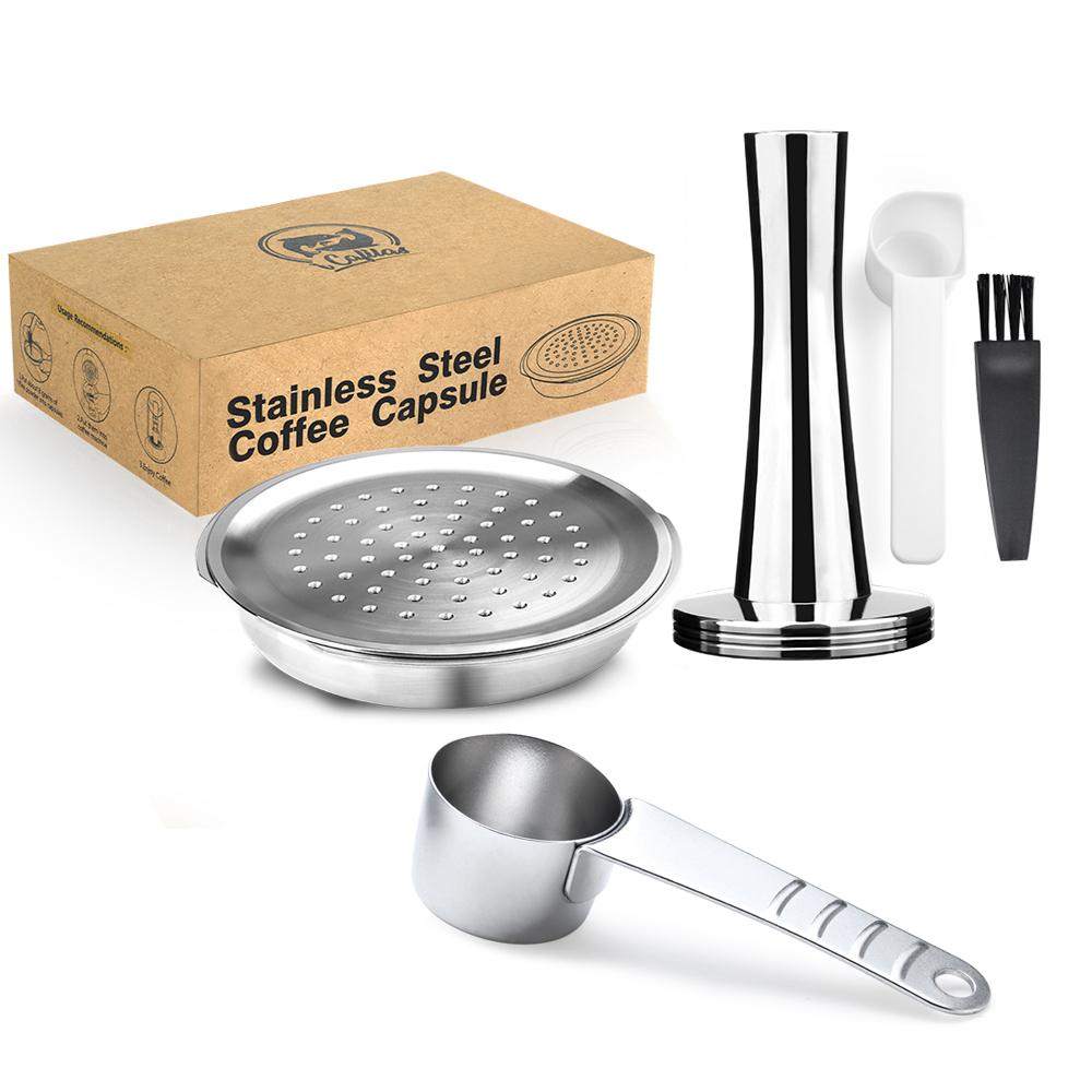 Stainless Steel Reusable Coffee Capsule Pods Compatibel with Philips Senseo Machine Coffee Maker Filter Metal Tamper