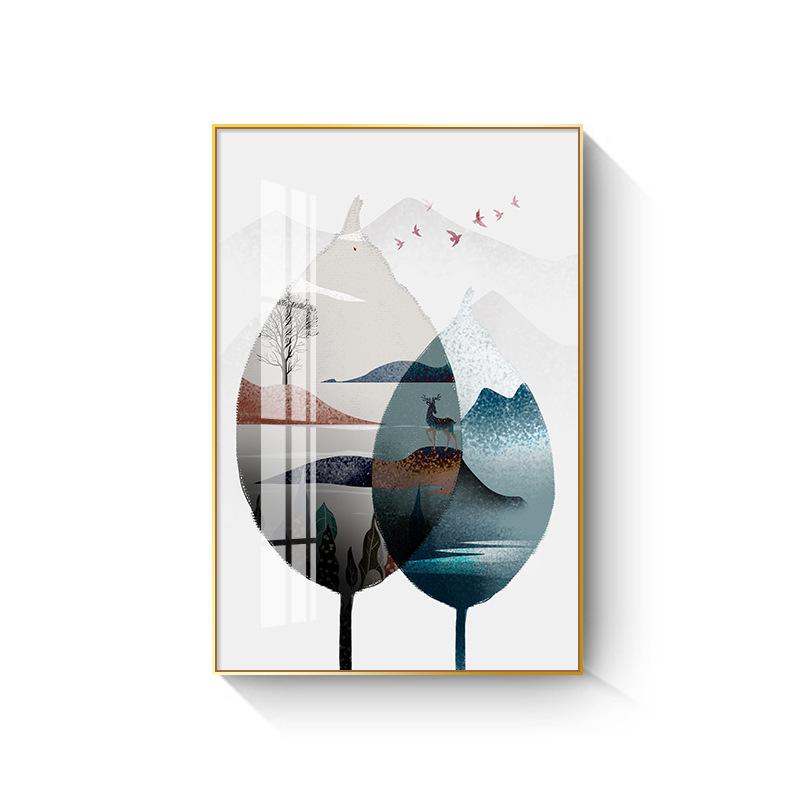 New Chinese Style Wine Glass Canvas Painting Light Luxury Feathers Posters and Prints for Kitchen Dinning Wall Decoration Quadro