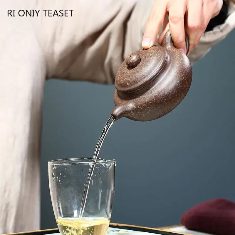 220ml Yixing Purple Clay Teapot Handmade Antique Tea Pot Raw Ore Multicolored Mud Tea Infuser Kettle Chinese Zisha Tea Set