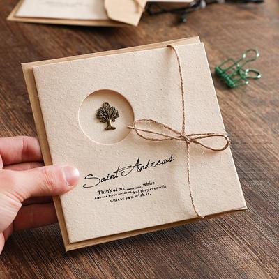 Creative Retro Metal Folding Greeting Cards for Birthdays, Christmas, and DIY Messages
