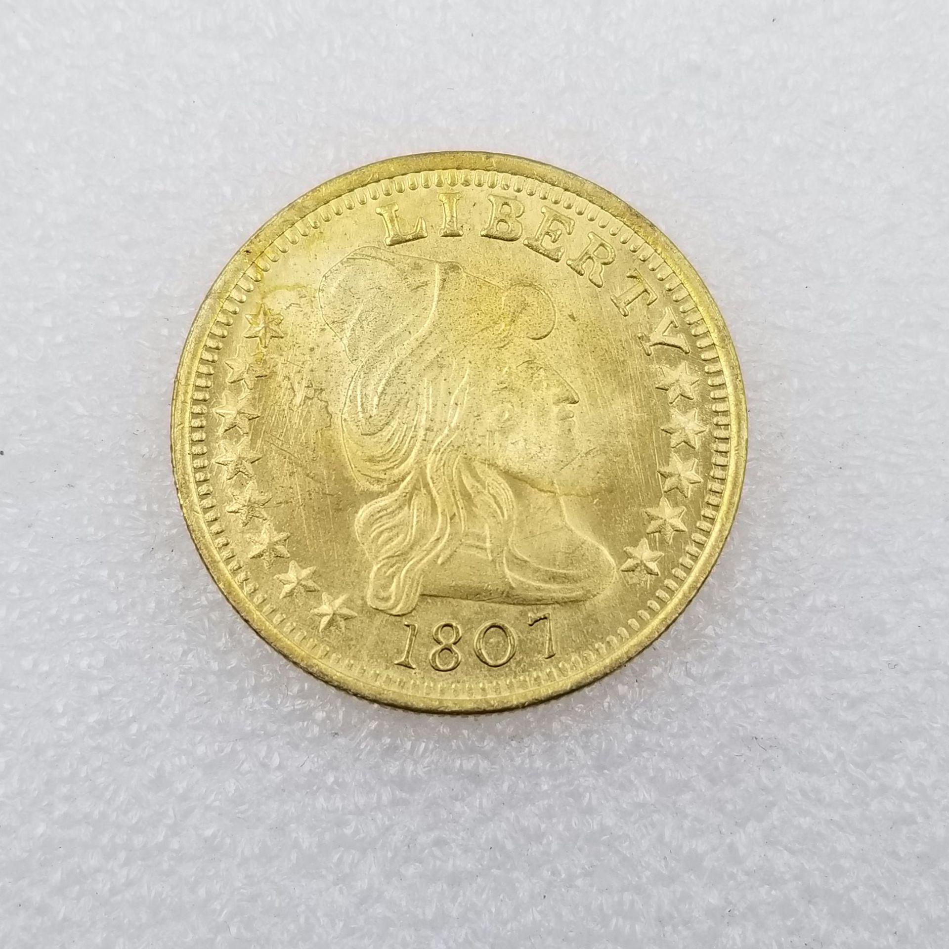 Antique Craft 1807 American Brass Silver Dollar Coin, #3215 4406893