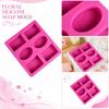 6 Cavity Silicone Soap with Patterns Flexible Nonstick for DIY Soap Making