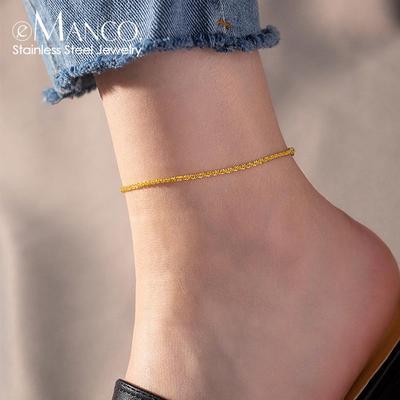 eManco Women's Gold Stainless Steel Cauliflower Chain Anklet Foot Jewelry