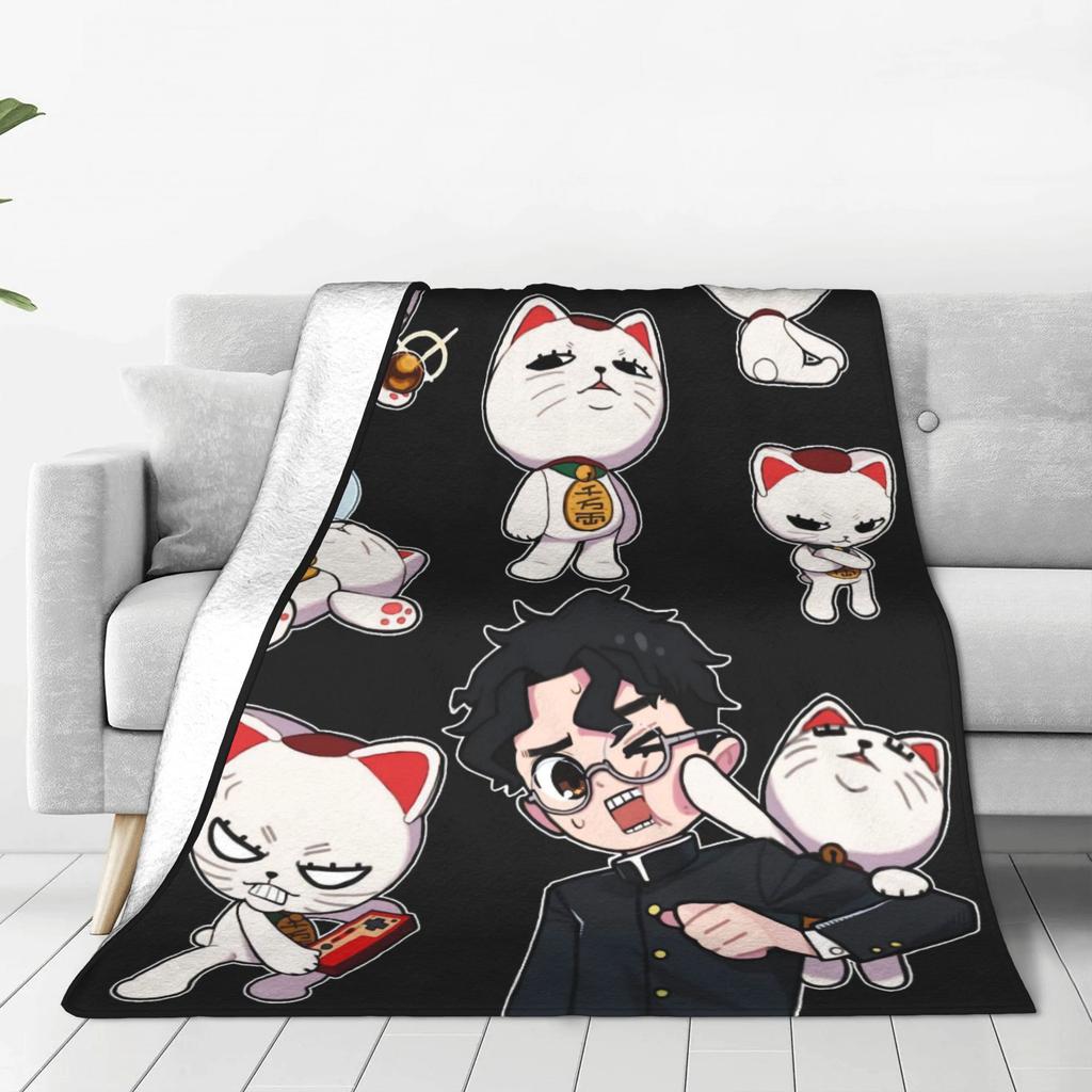 Turbo Granny Cat Flannel Blankets Winter Soft Warm Throw Blanket for Girls Boys Bedroom Graphic Bedspread Sofa Bed Cover