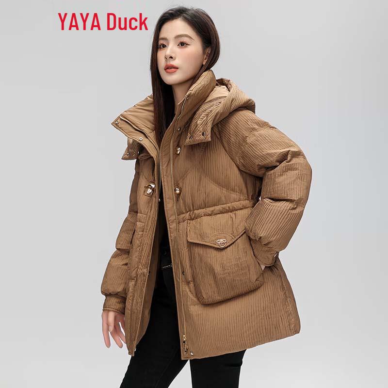 Yaya Women's Slim-Fit Detachable Hood Down Jacket