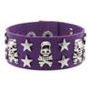 Wide Skull Star Wristband with Adjustable Snap Closure, Punk Statement Bracelet for Parties, Concert Looks, and Streetwear
